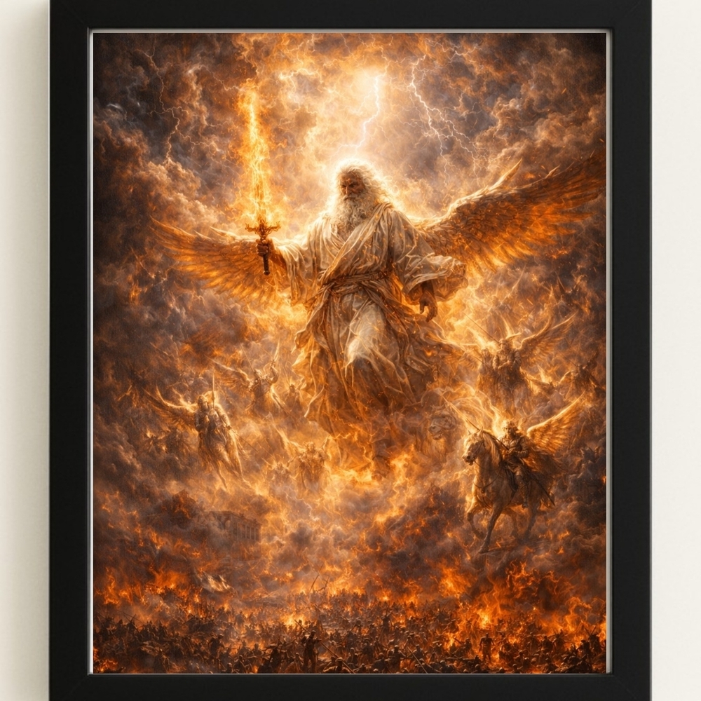 Zechariah's Vision Art Print In Glass Front Frame 8x10